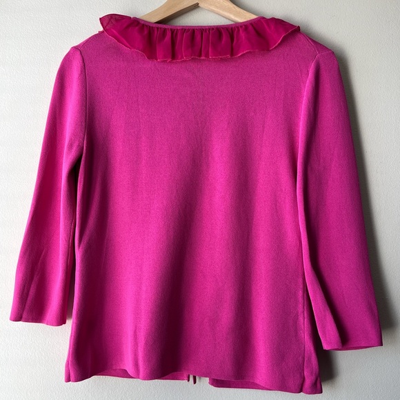 Pink Cable & Guage Tie Up Top - Picture 4 of 5